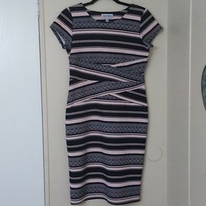 Shelby & Palmer Black And Pink Patterned Dress